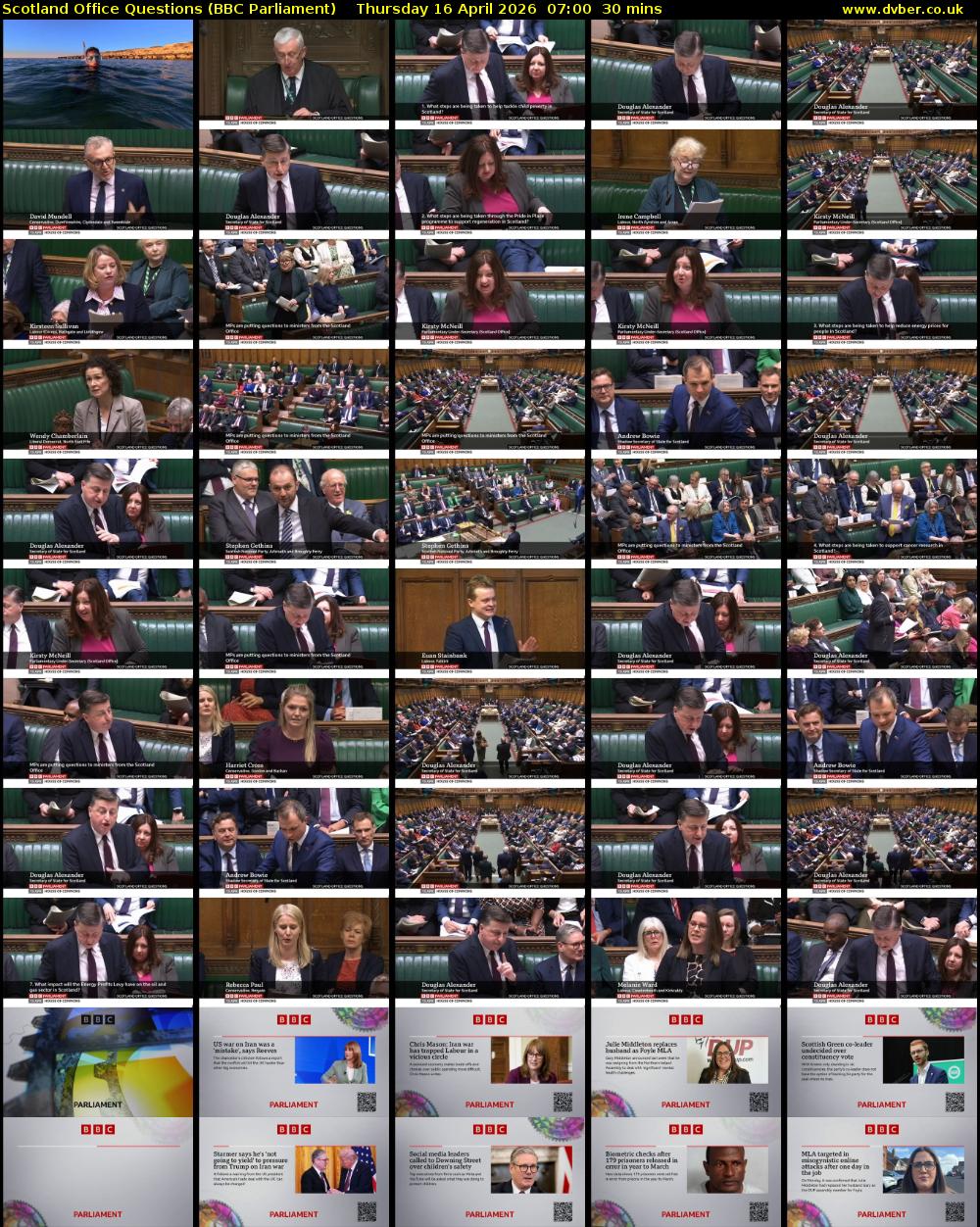 Scotland Office Questions (BBC Parliament) Thursday 16 April 2026 07:00 - 07:30