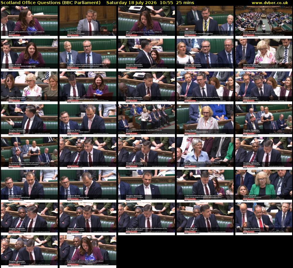 Scotland Office Questions (BBC Parliament) Saturday 18 July 2026 10:55 - 11:20