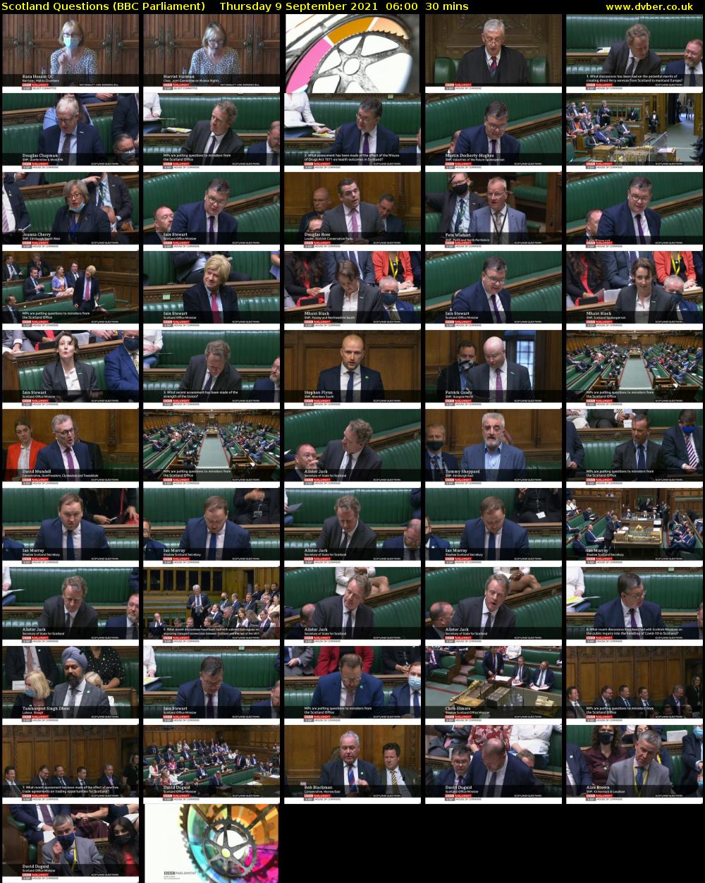 Scotland Questions (BBC Parliament) Thursday 9 September 2021 06:00 - 06:30