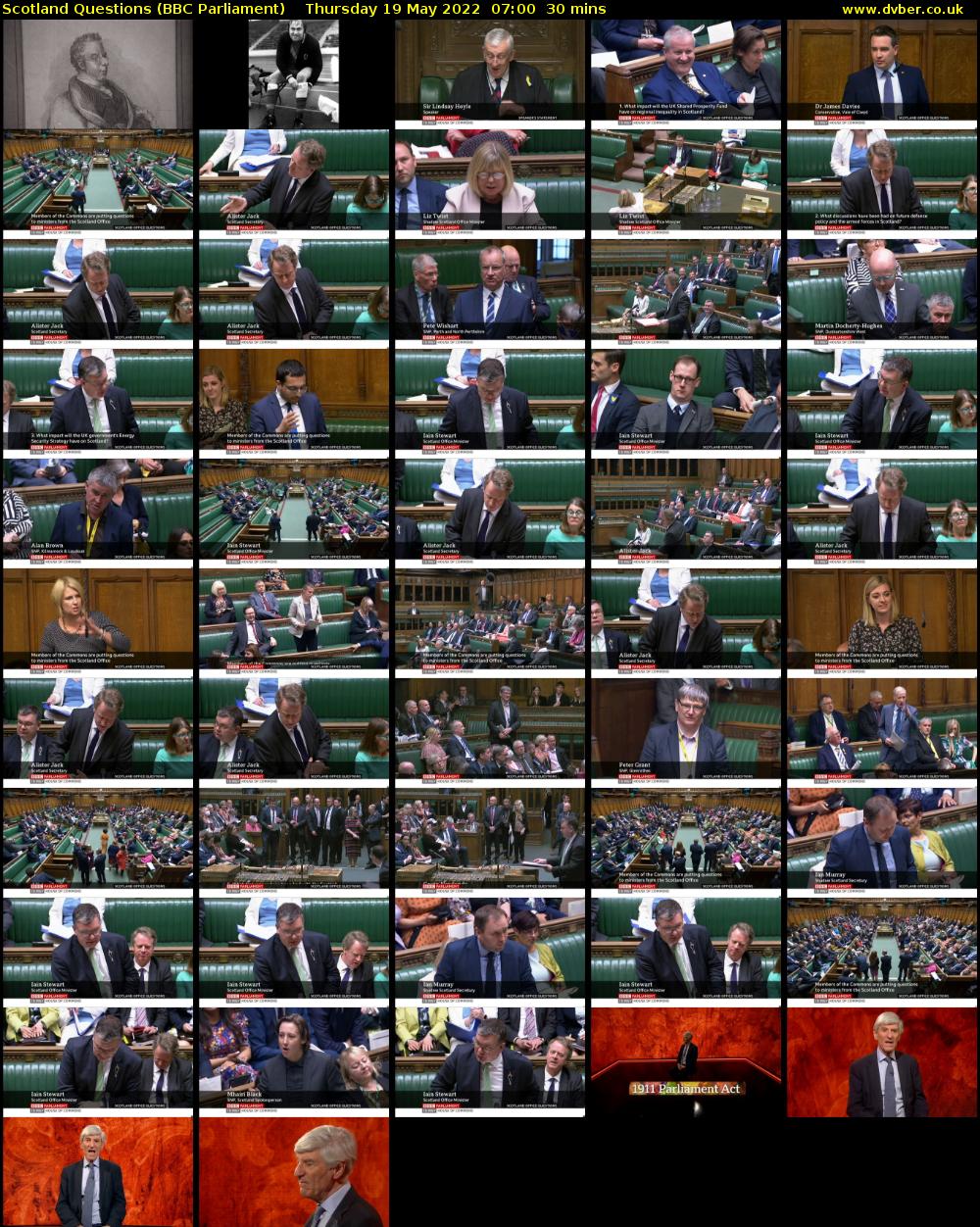 Scotland Questions (BBC Parliament) Thursday 19 May 2022 07:00 - 07:30