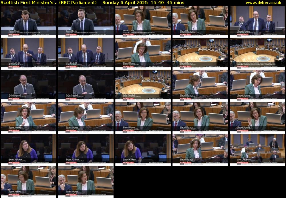 Scottish First Minister's... (BBC Parliament) Sunday 6 April 2025 15:40 - 16:25