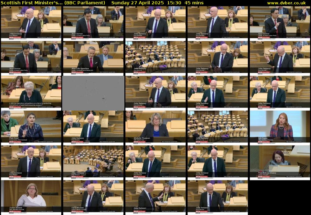 Scottish First Minister's... (BBC Parliament) Sunday 27 April 2025 15:30 - 16:15