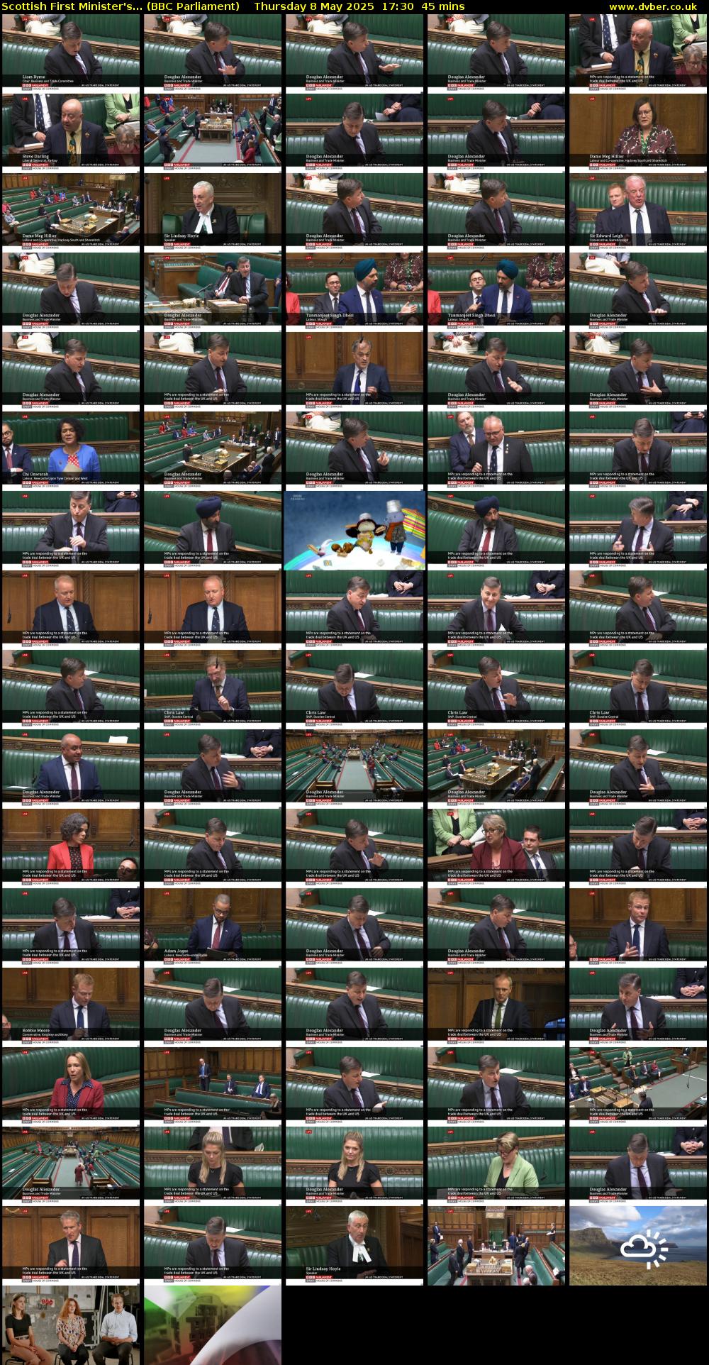 Scottish First Minister's... (BBC Parliament) Thursday 8 May 2025 17:30 - 18:15