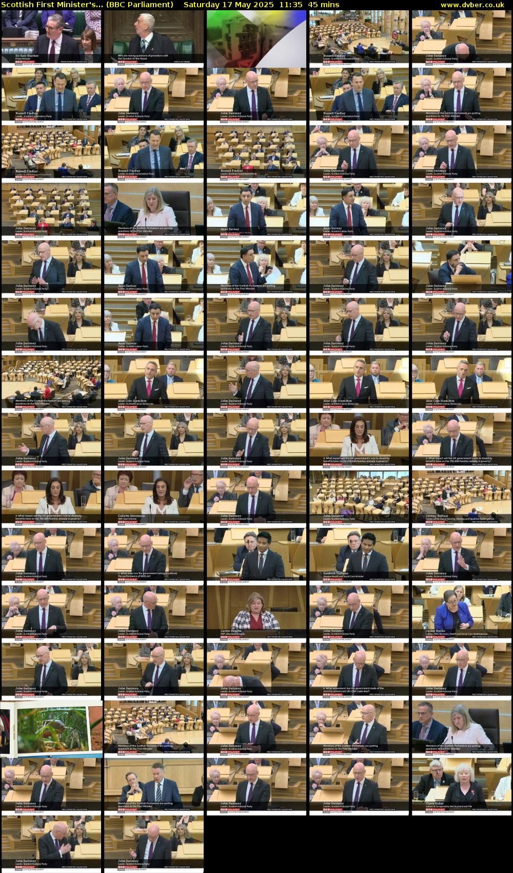 Scottish First Minister's... (BBC Parliament) Saturday 17 May 2025 11:35 - 12:20