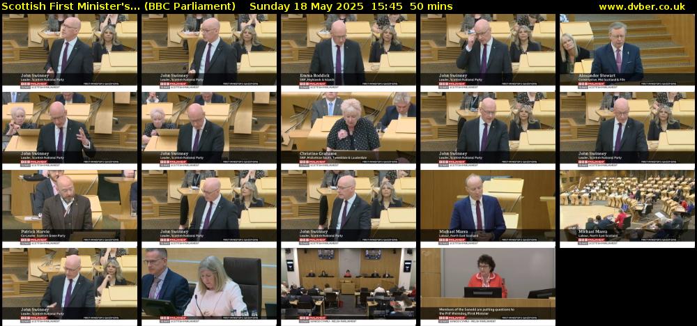 Scottish First Minister's... (BBC Parliament) Sunday 18 May 2025 15:45 - 16:35