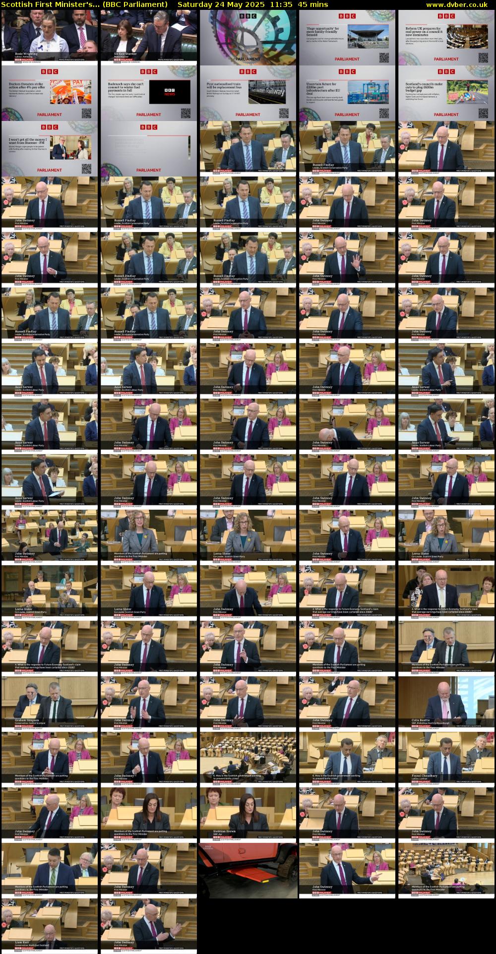Scottish First Minister's... (BBC Parliament) Saturday 24 May 2025 11:35 - 12:20