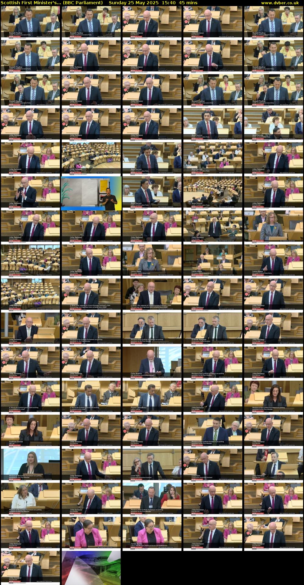 Scottish First Minister's... (BBC Parliament) Sunday 25 May 2025 15:40 - 16:25