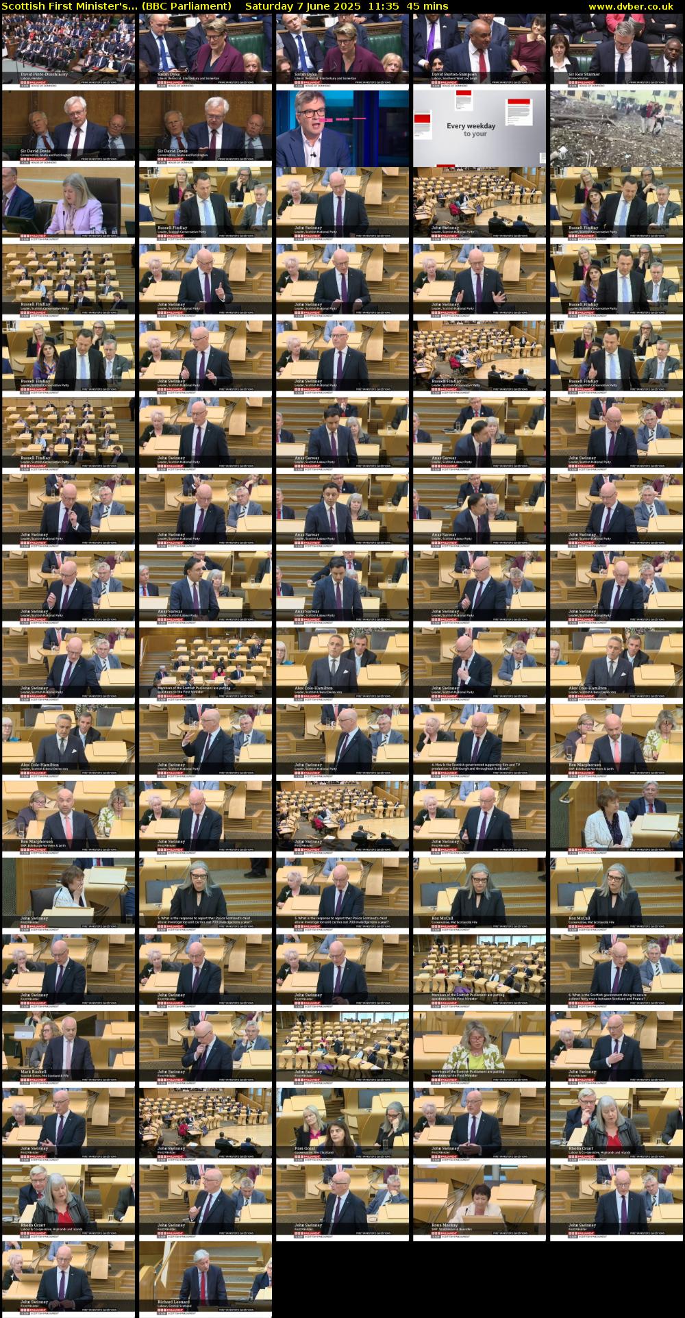 Scottish First Minister's... (BBC Parliament) Saturday 7 June 2025 11:35 - 12:20