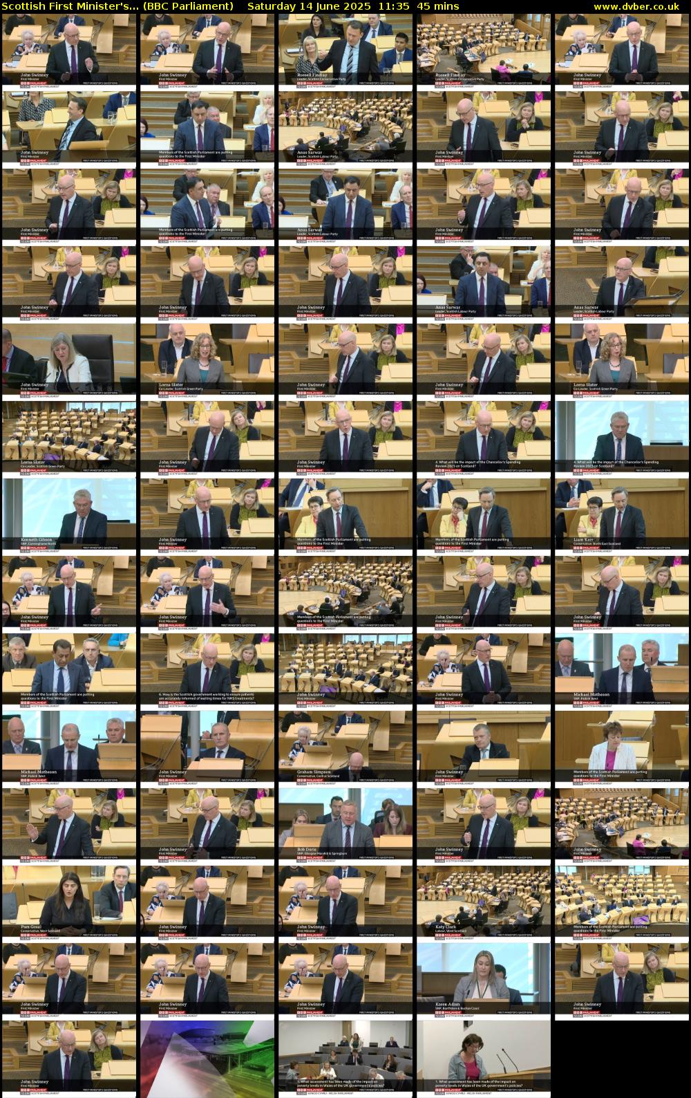 Scottish First Minister's... (BBC Parliament) Saturday 14 June 2025 11:35 - 12:20