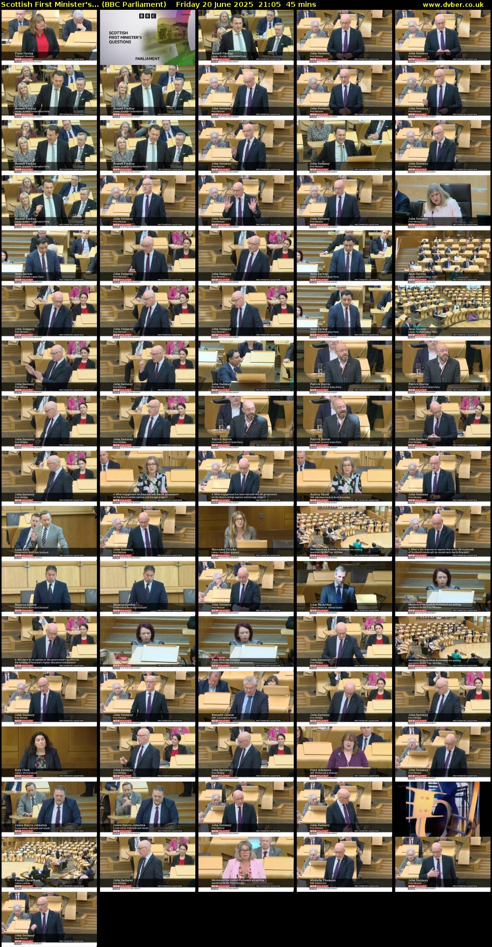 Scottish First Minister's... (BBC Parliament) Friday 20 June 2025 21:05 - 21:50