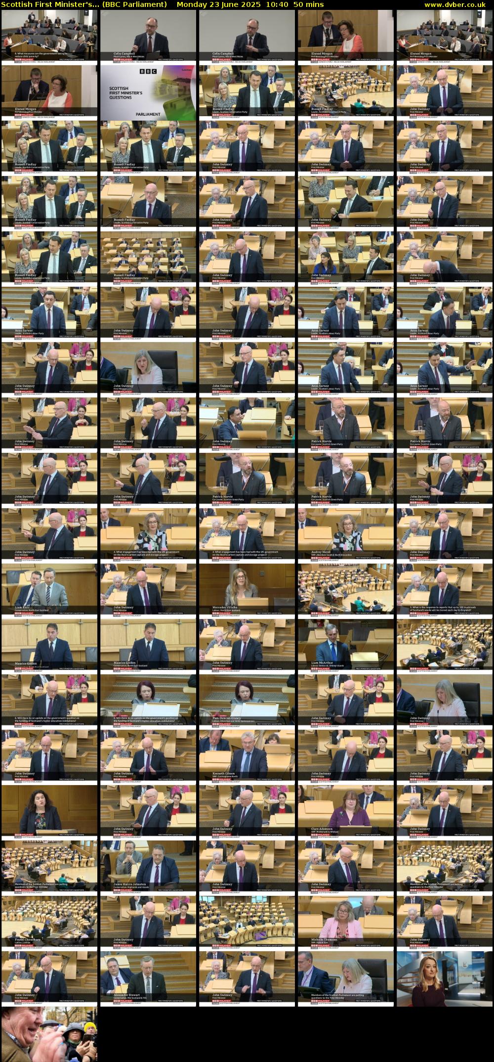 Scottish First Minister's... (BBC Parliament) Monday 23 June 2025 10:40 - 11:30
