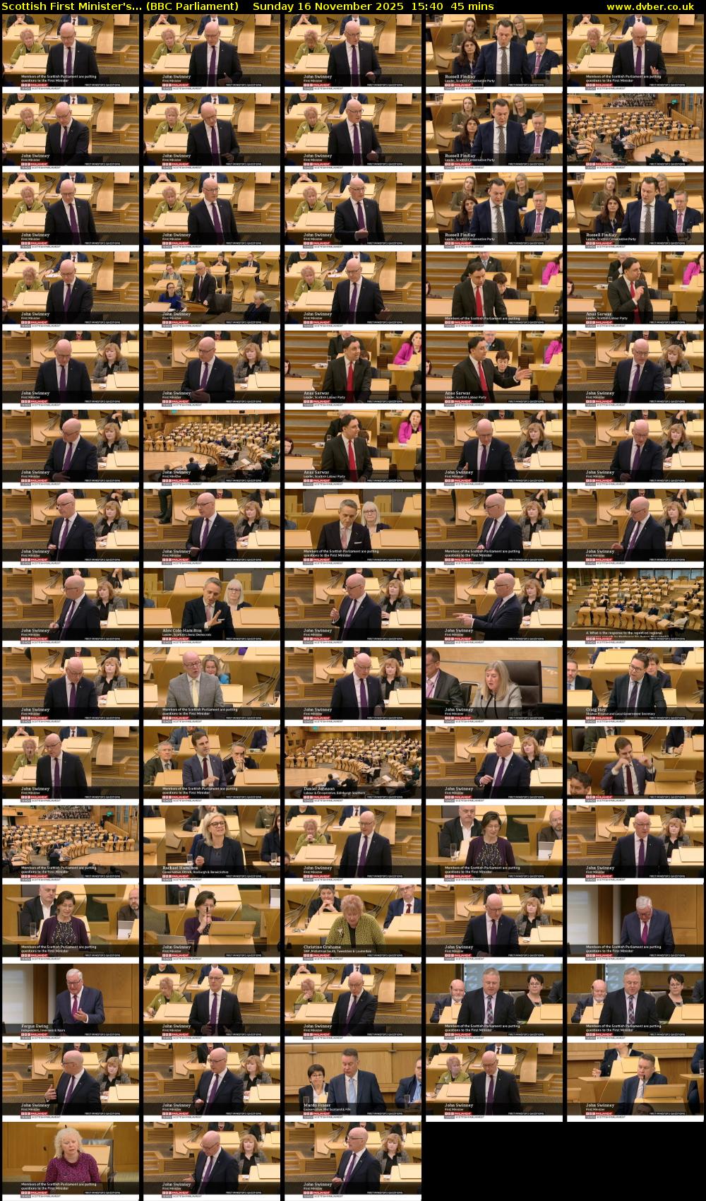 Scottish First Minister's... (BBC Parliament) Sunday 16 November 2025 15:40 - 16:25