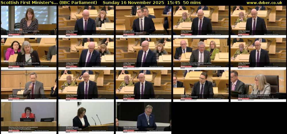 Scottish First Minister's... (BBC Parliament) Sunday 16 November 2025 15:45 - 16:35