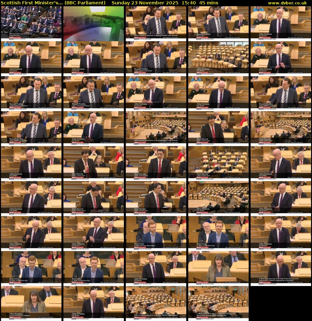 Scottish First Minister's... (BBC Parliament) Sunday 23 November 2025 15:40 - 16:25