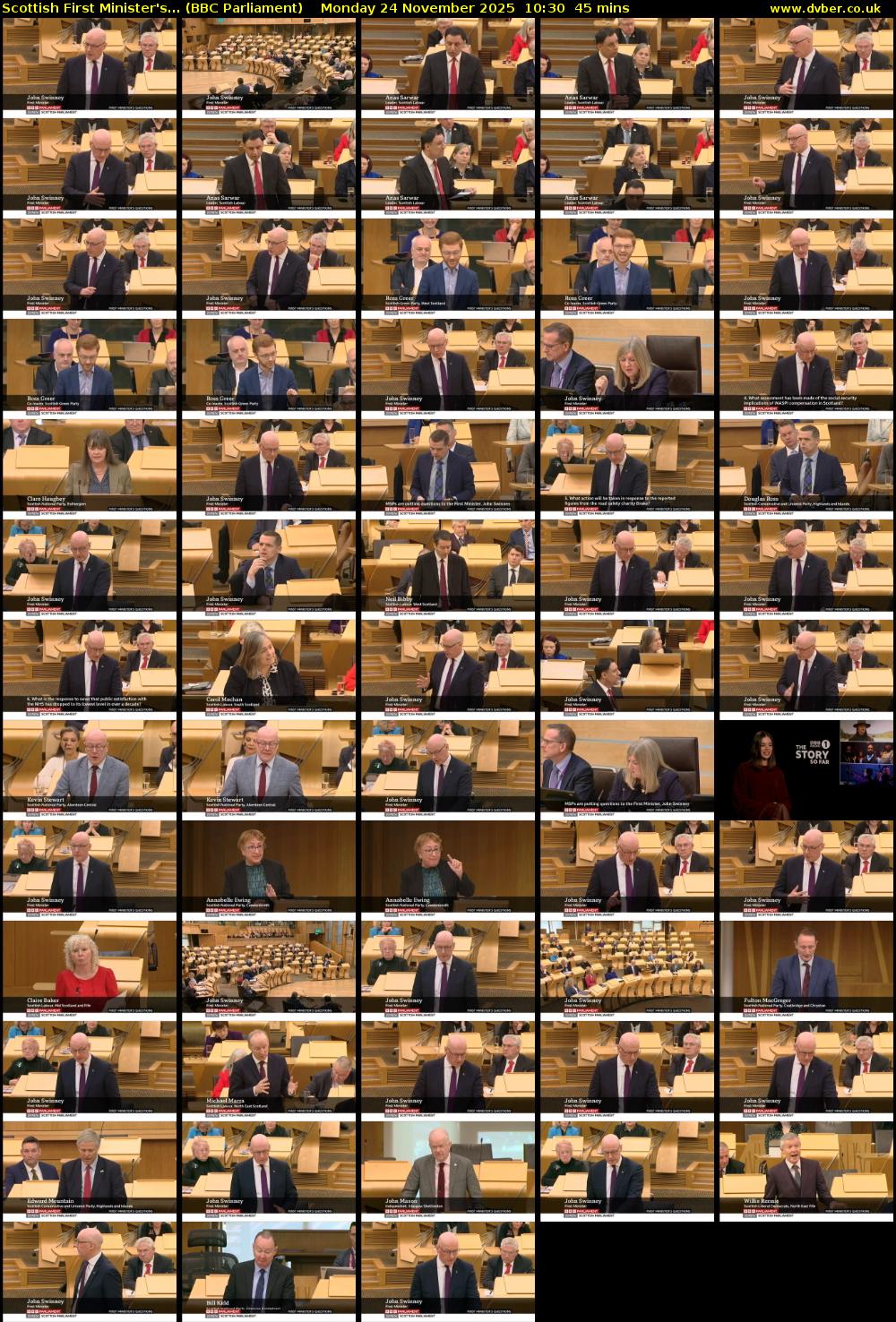 Scottish First Minister's... (BBC Parliament) Monday 24 November 2025 10:30 - 11:15