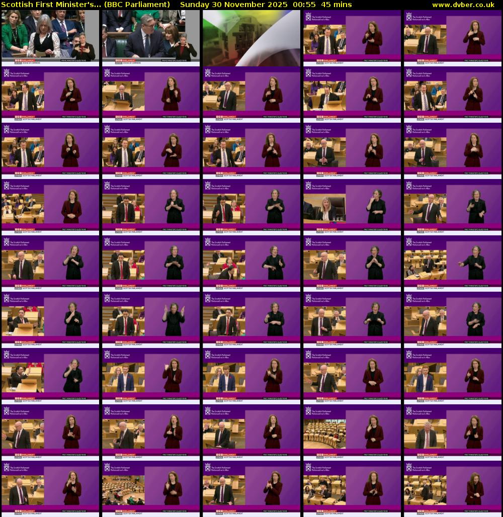 Scottish First Minister's... (BBC Parliament) Sunday 30 November 2025 00:55 - 01:40