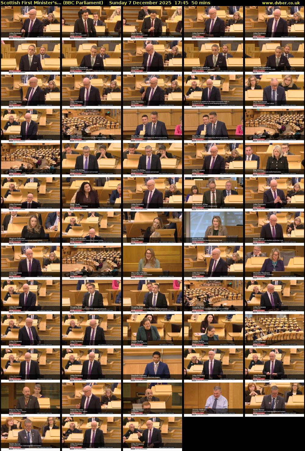 Scottish First Minister's... (BBC Parliament) Sunday 7 December 2025 17:45 - 18:35