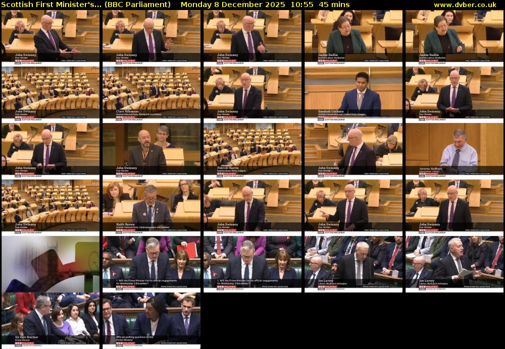 Scottish First Minister's... (BBC Parliament) Monday 8 December 2025 10:55 - 11:40