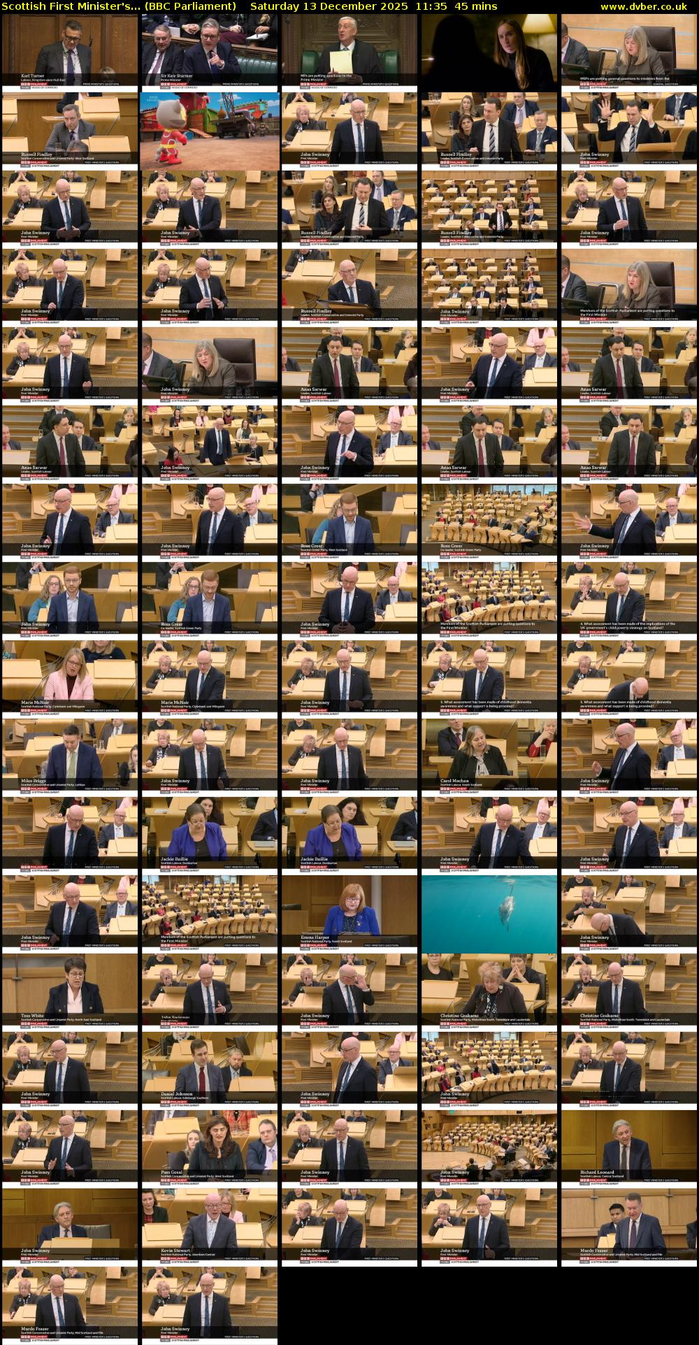 Scottish First Minister's... (BBC Parliament) Saturday 13 December 2025 11:35 - 12:20