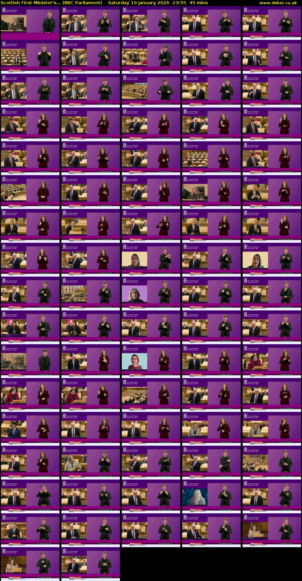 Scottish First Minister's... (BBC Parliament) Saturday 10 January 2026 23:55 - 00:40