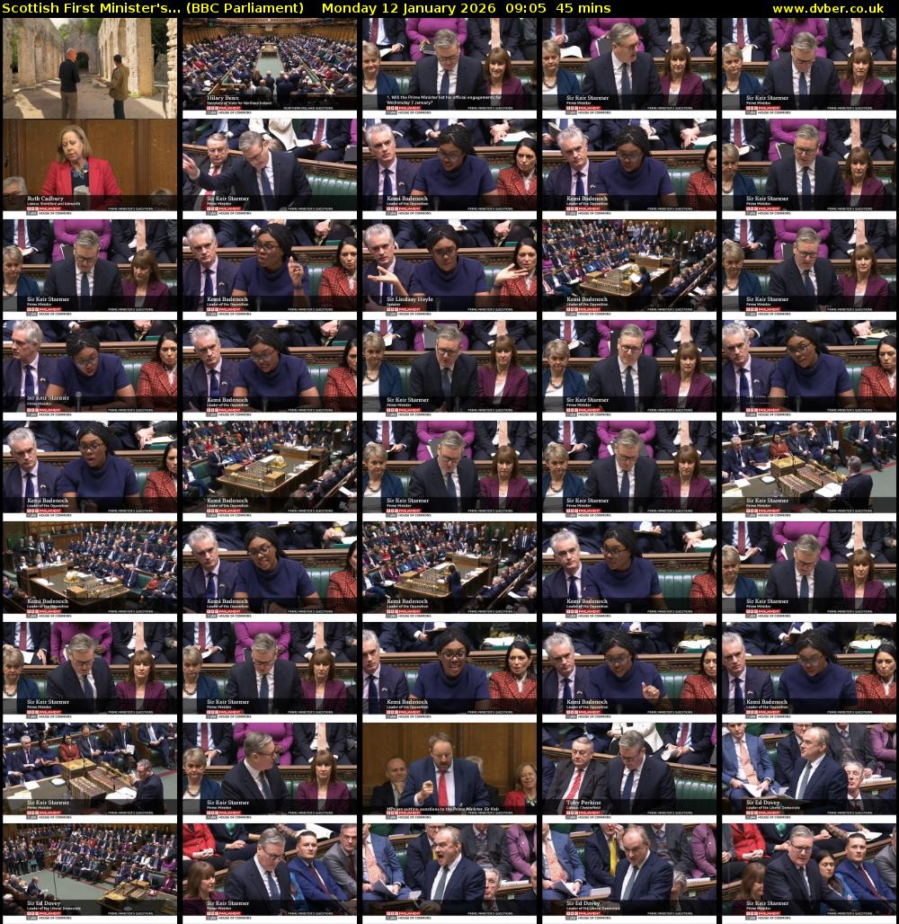 Scottish First Minister's... (BBC Parliament) Monday 12 January 2026 09:05 - 09:50