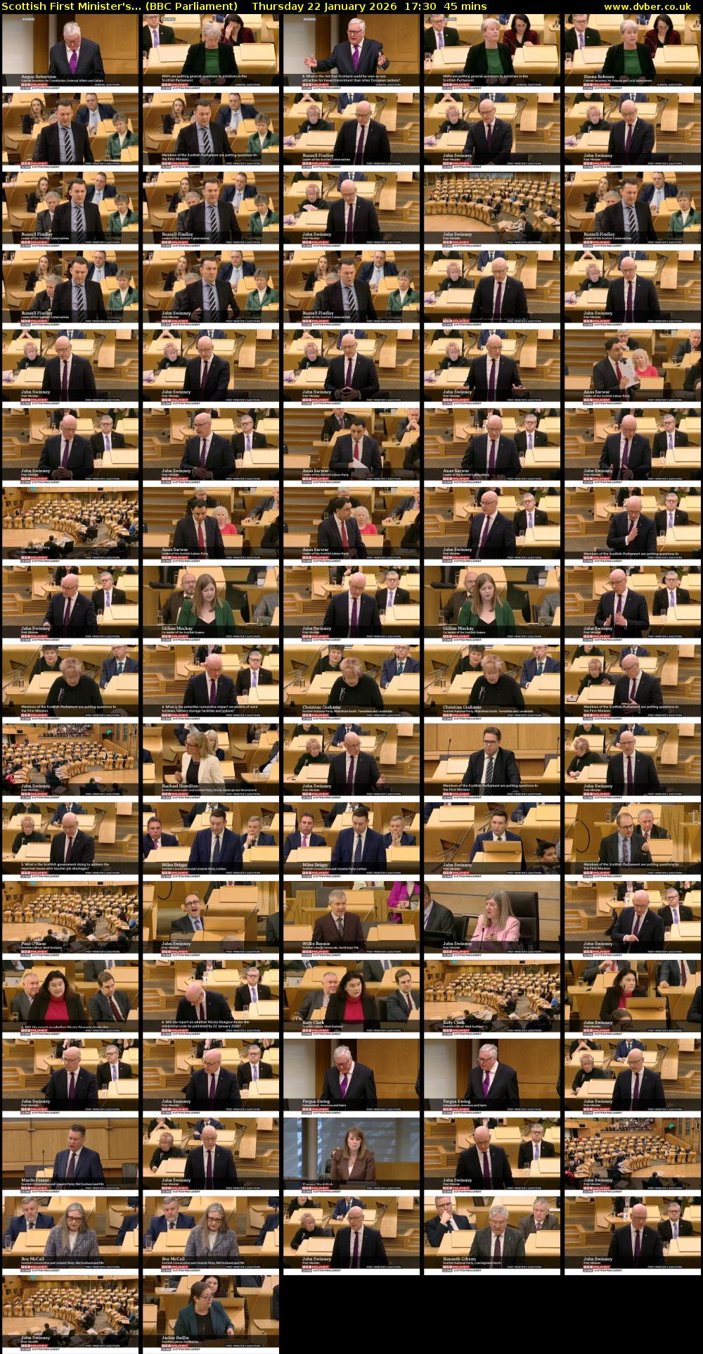Scottish First Minister's... (BBC Parliament) Thursday 22 January 2026 17:30 - 18:15