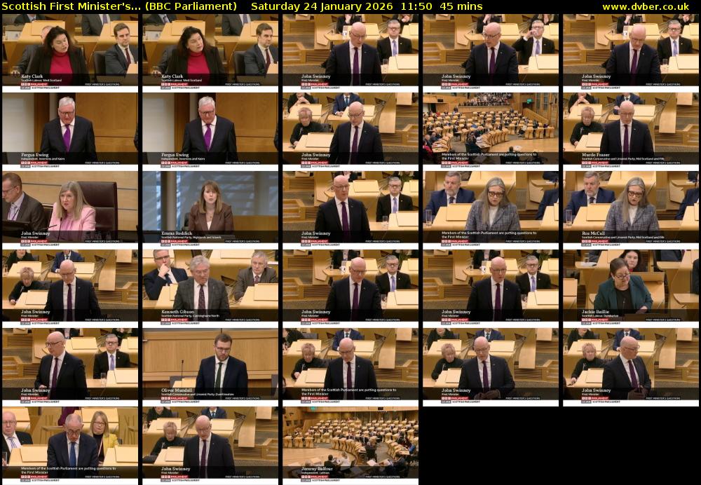 Scottish First Minister's... (BBC Parliament) Saturday 24 January 2026 11:50 - 12:35