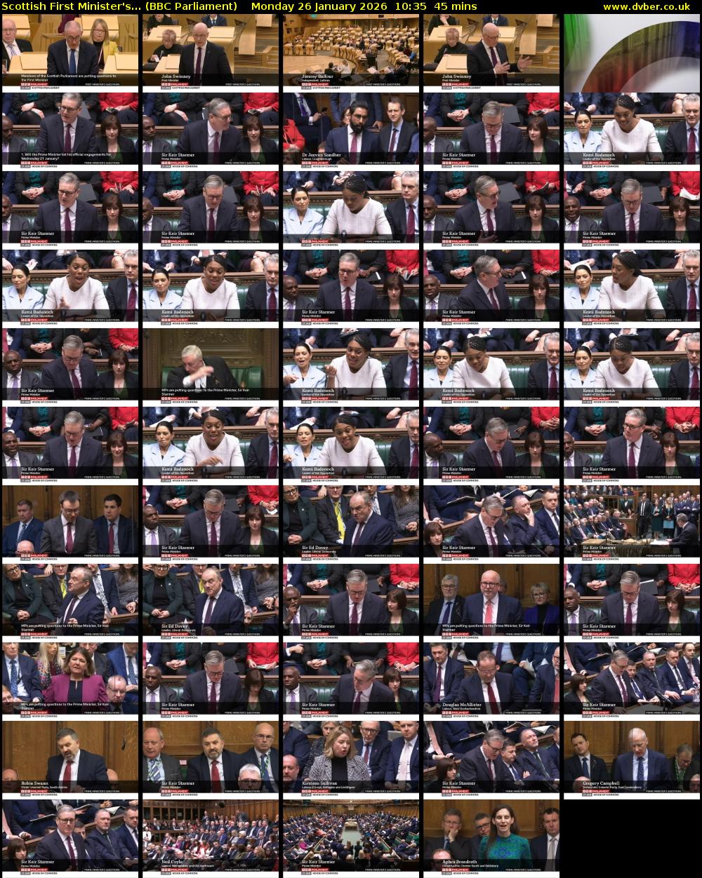 Scottish First Minister's... (BBC Parliament) Monday 26 January 2026 10:35 - 11:20