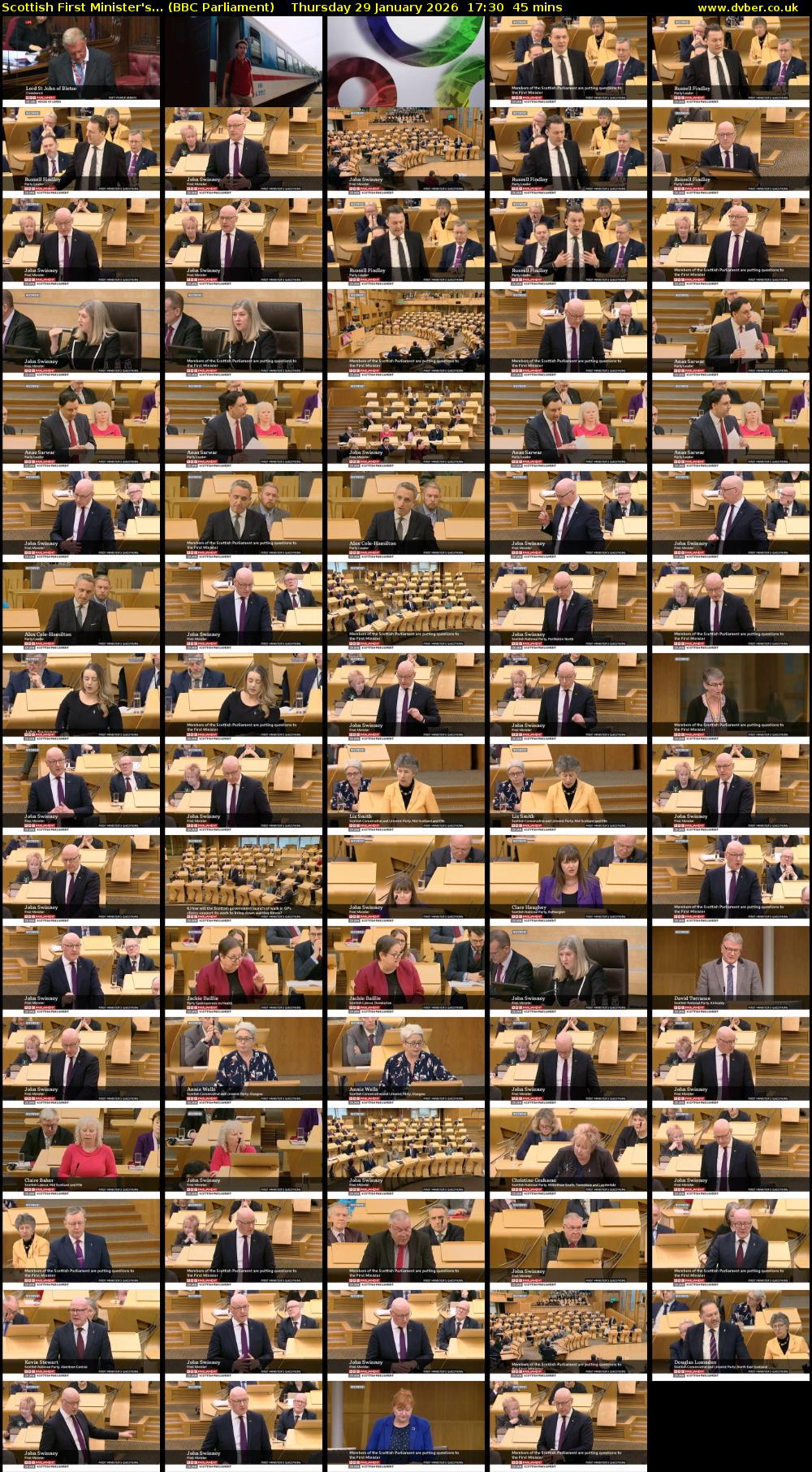 Scottish First Minister's... (BBC Parliament) Thursday 29 January 2026 17:30 - 18:15