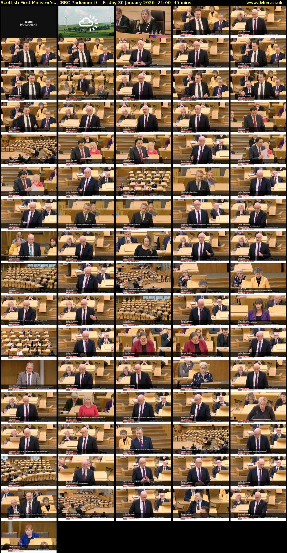 Scottish First Minister's... (BBC Parliament) Friday 30 January 2026 21:00 - 21:45