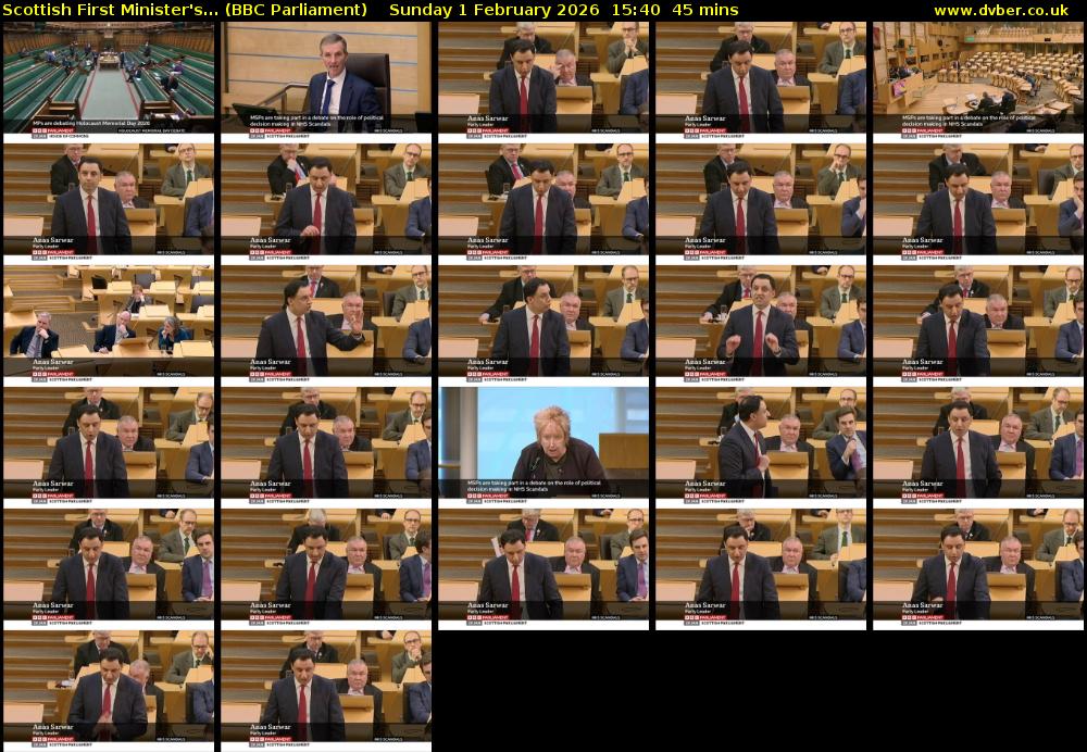 Scottish First Minister's... (BBC Parliament) Sunday 1 February 2026 15:40 - 16:25