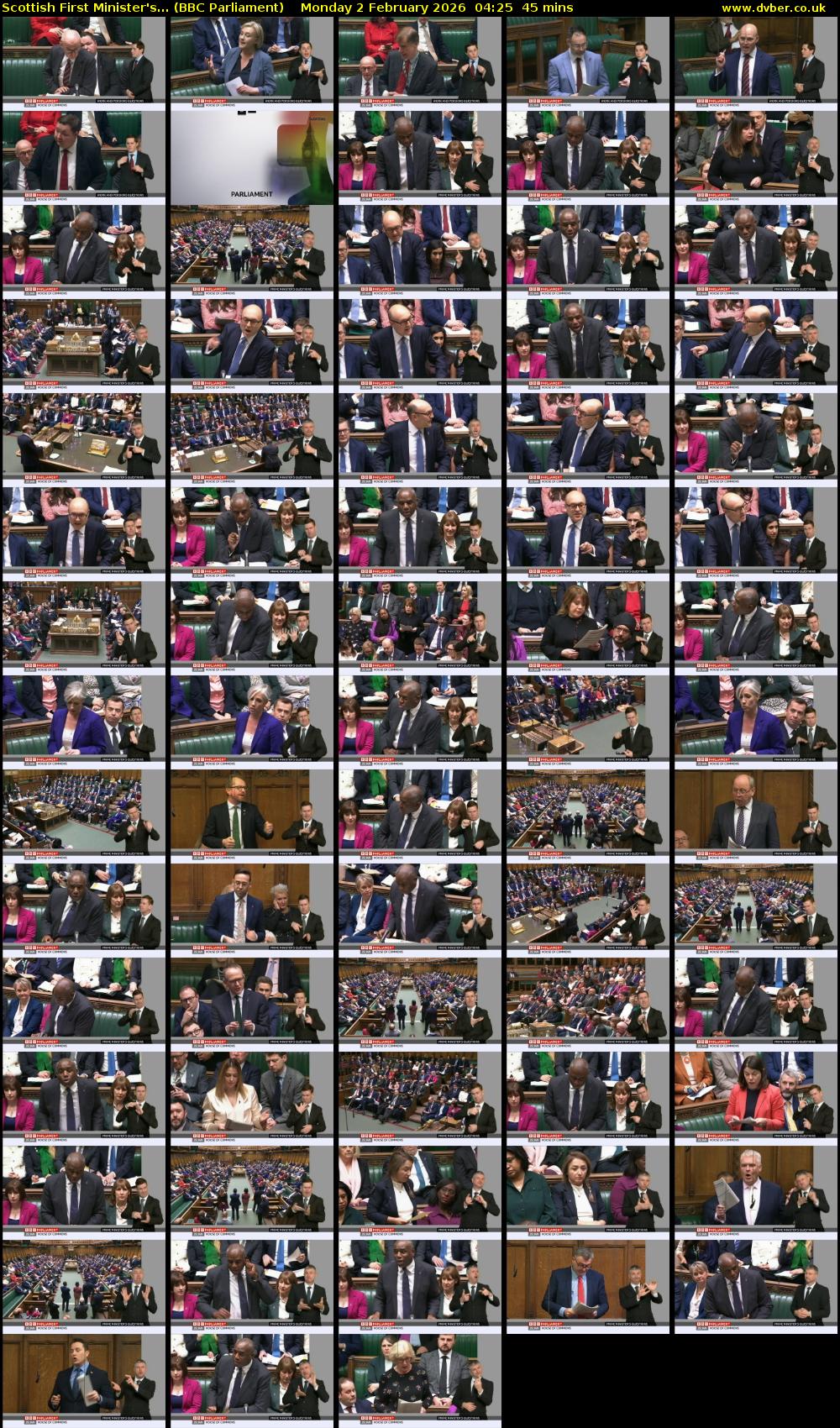 Scottish First Minister's... (BBC Parliament) Monday 2 February 2026 04:25 - 05:10