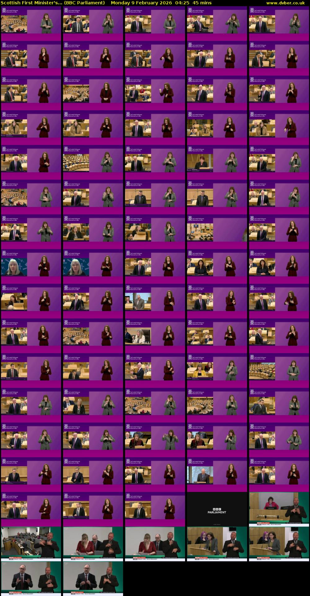 Scottish First Minister's... (BBC Parliament) Monday 9 February 2026 04:25 - 05:10