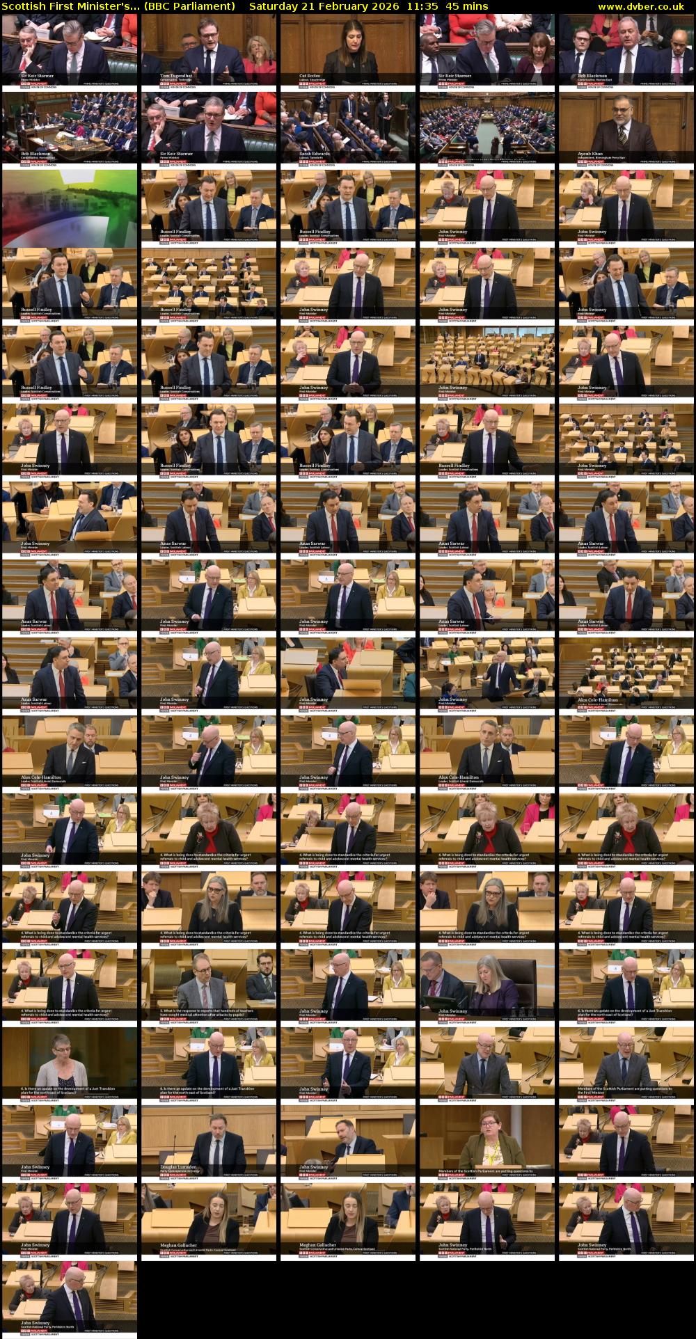 Scottish First Minister's... (BBC Parliament) Saturday 21 February 2026 11:35 - 12:20