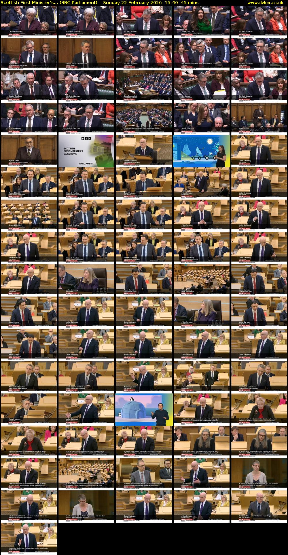 Scottish First Minister's... (BBC Parliament) Sunday 22 February 2026 15:40 - 16:25