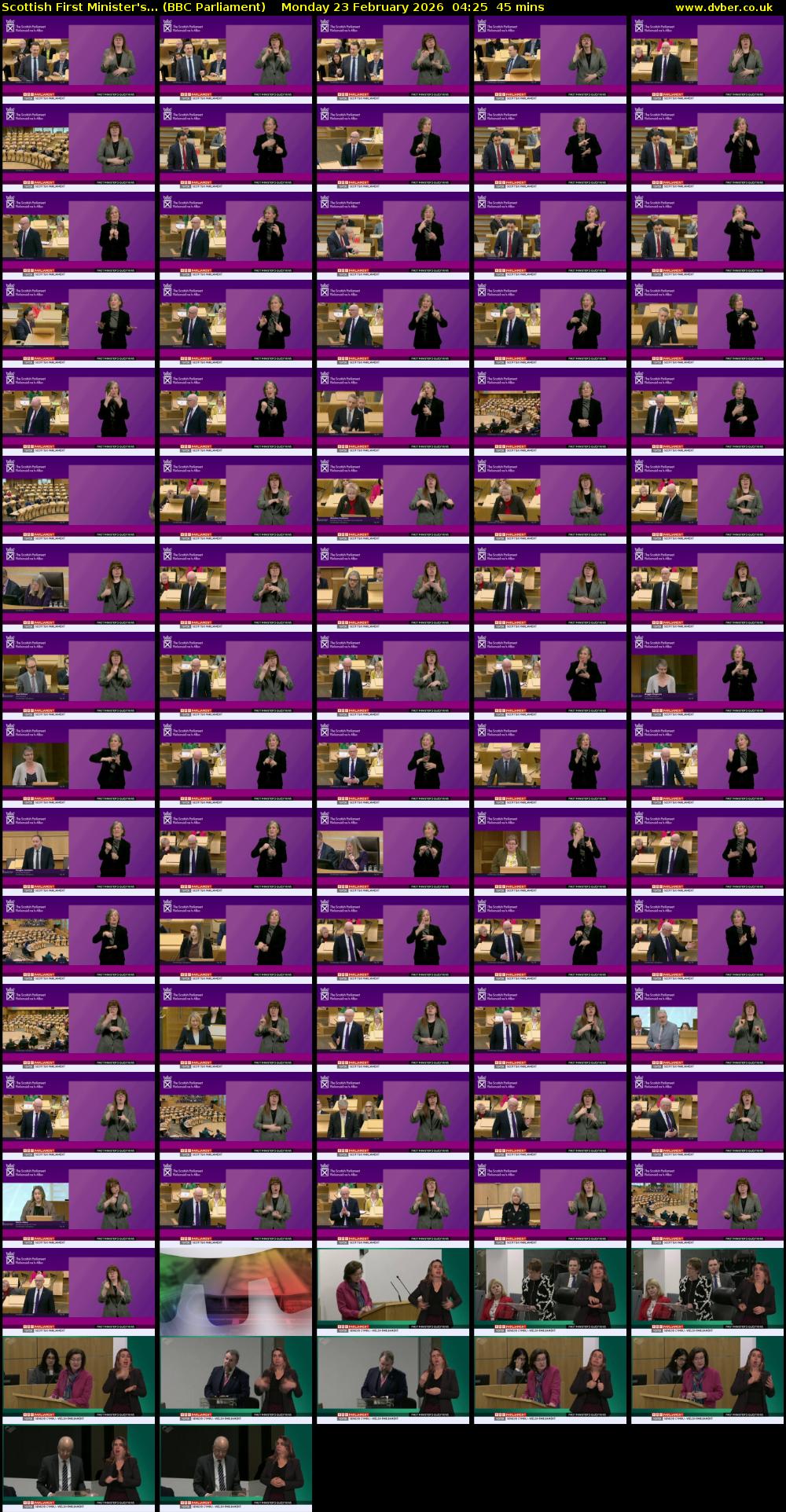 Scottish First Minister's... (BBC Parliament) Monday 23 February 2026 04:25 - 05:10