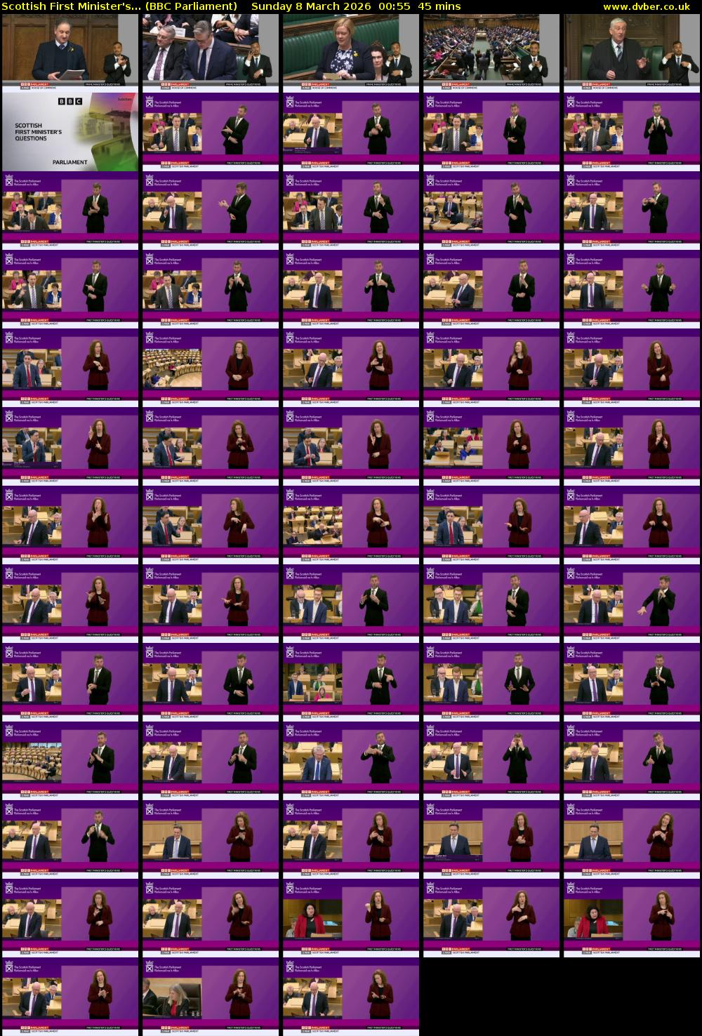 Scottish First Minister's... (BBC Parliament) Sunday 8 March 2026 00:55 - 01:40