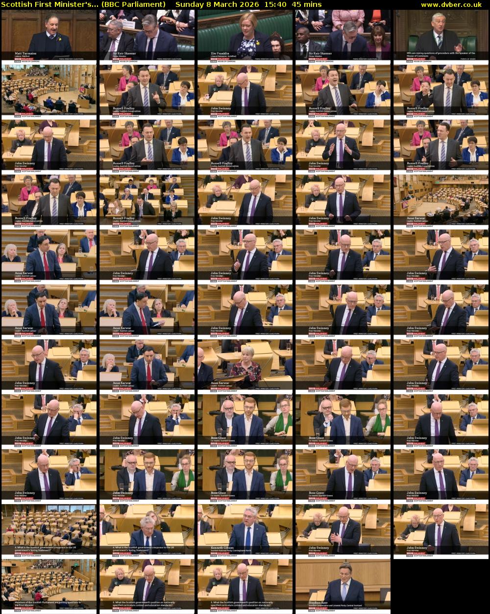 Scottish First Minister's... (BBC Parliament) Sunday 8 March 2026 15:40 - 16:25