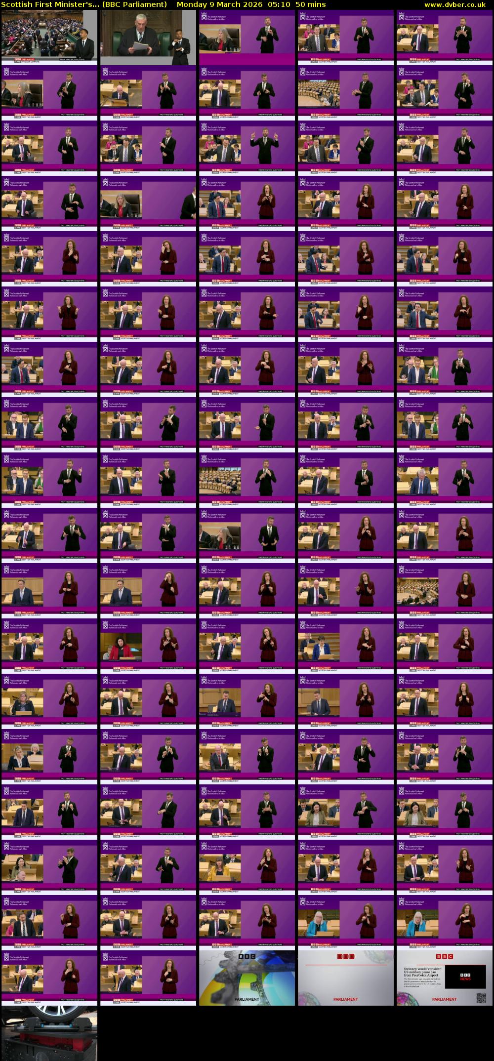 Scottish First Minister's... (BBC Parliament) Monday 9 March 2026 05:10 - 06:00