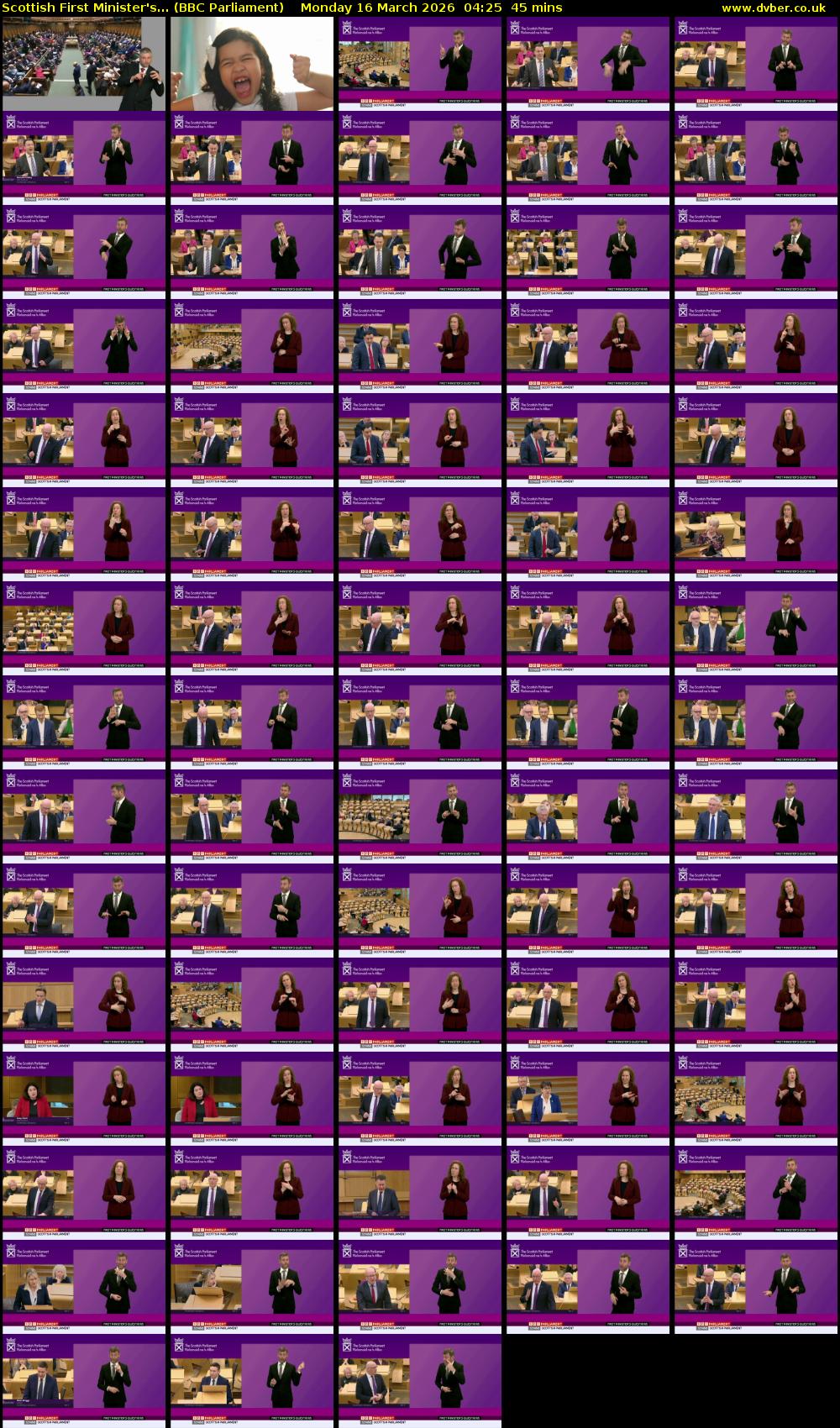 Scottish First Minister's... (BBC Parliament) Monday 16 March 2026 04:25 - 05:10