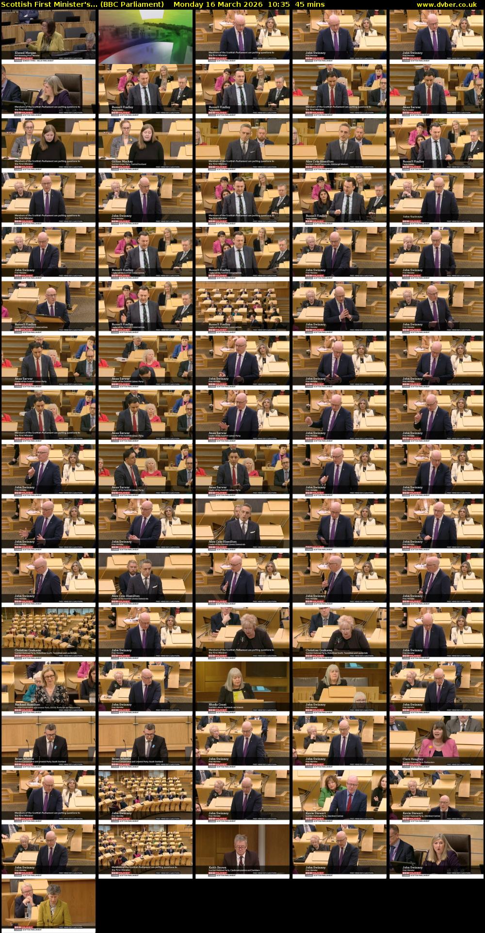 Scottish First Minister's... (BBC Parliament) Monday 16 March 2026 10:35 - 11:20