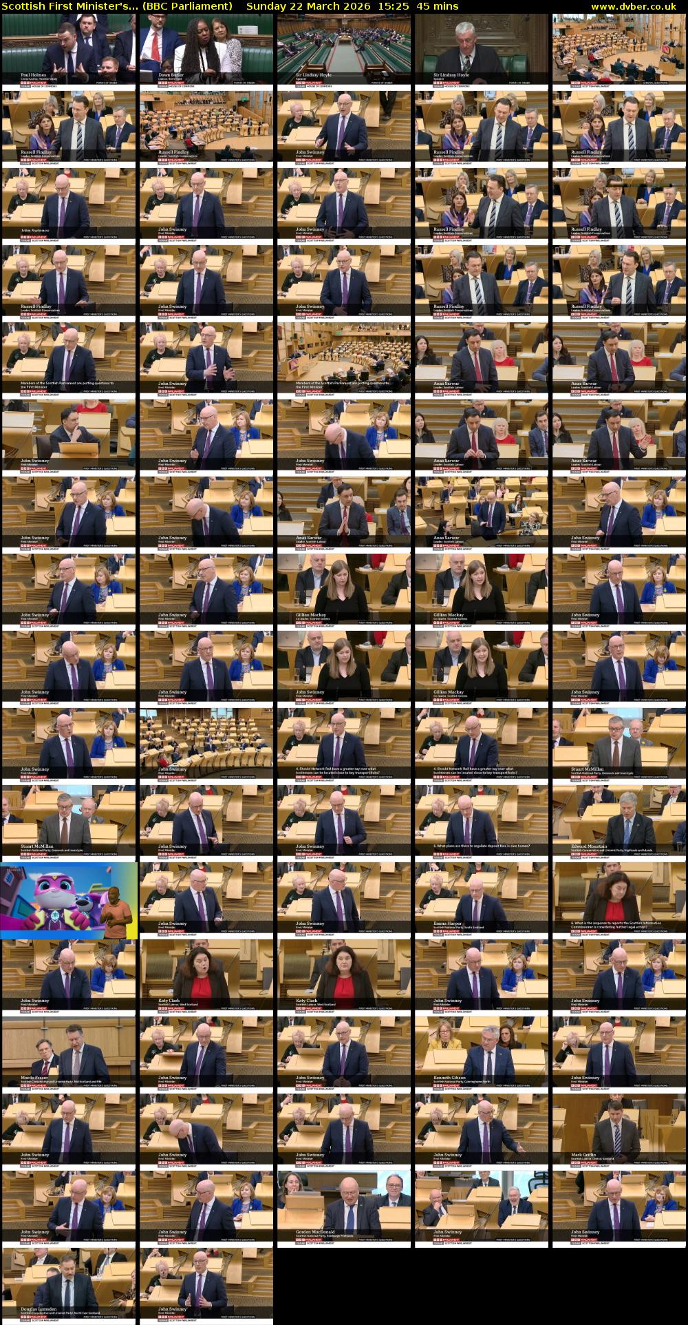 Scottish First Minister's... (BBC Parliament) Sunday 22 March 2026 15:25 - 16:10