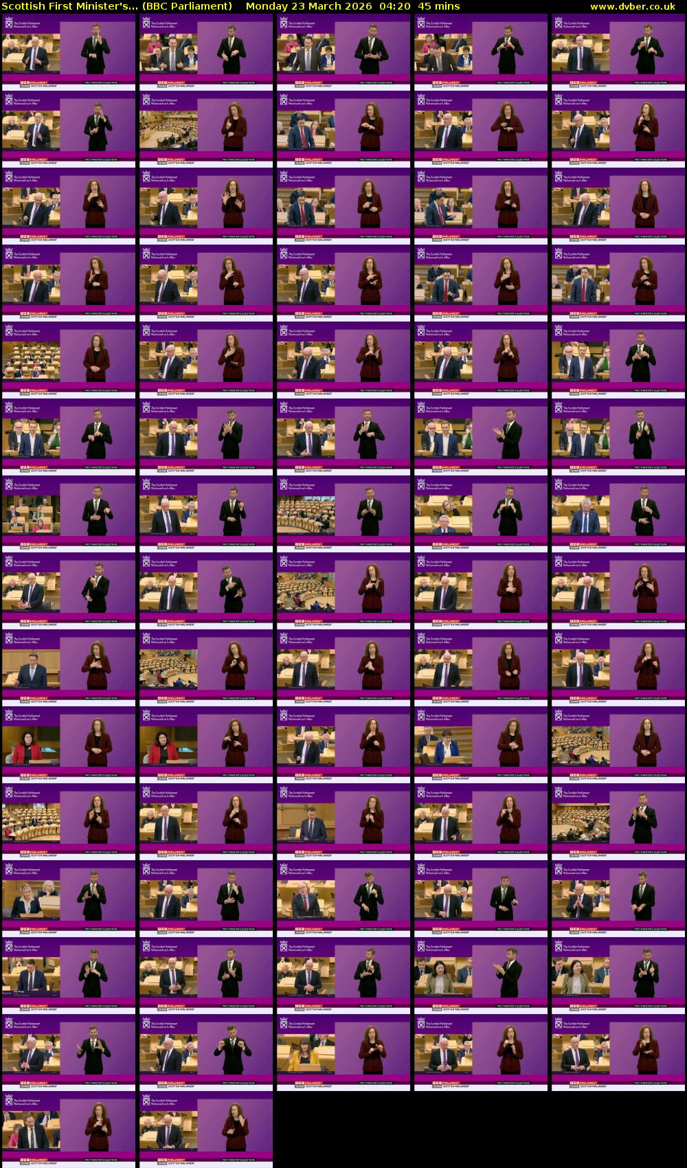 Scottish First Minister's... (BBC Parliament) Monday 23 March 2026 04:20 - 05:05