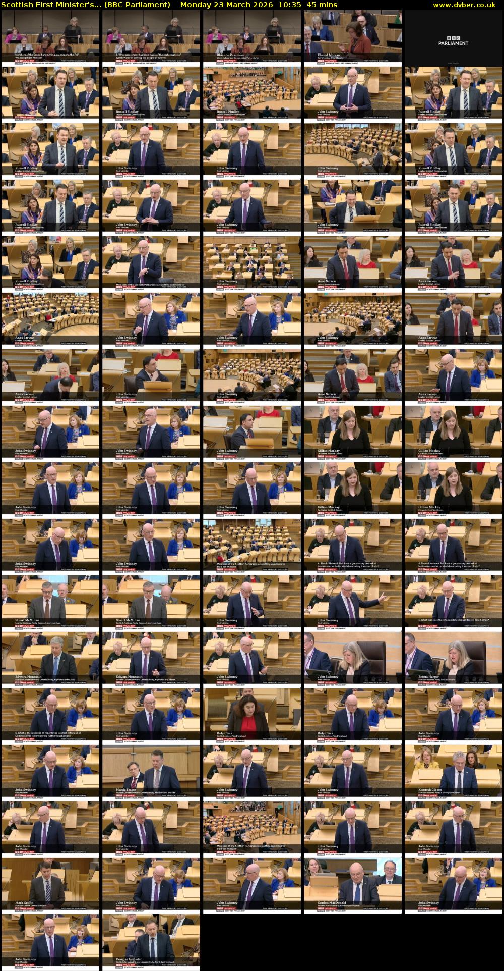 Scottish First Minister's... (BBC Parliament) Monday 23 March 2026 10:35 - 11:20