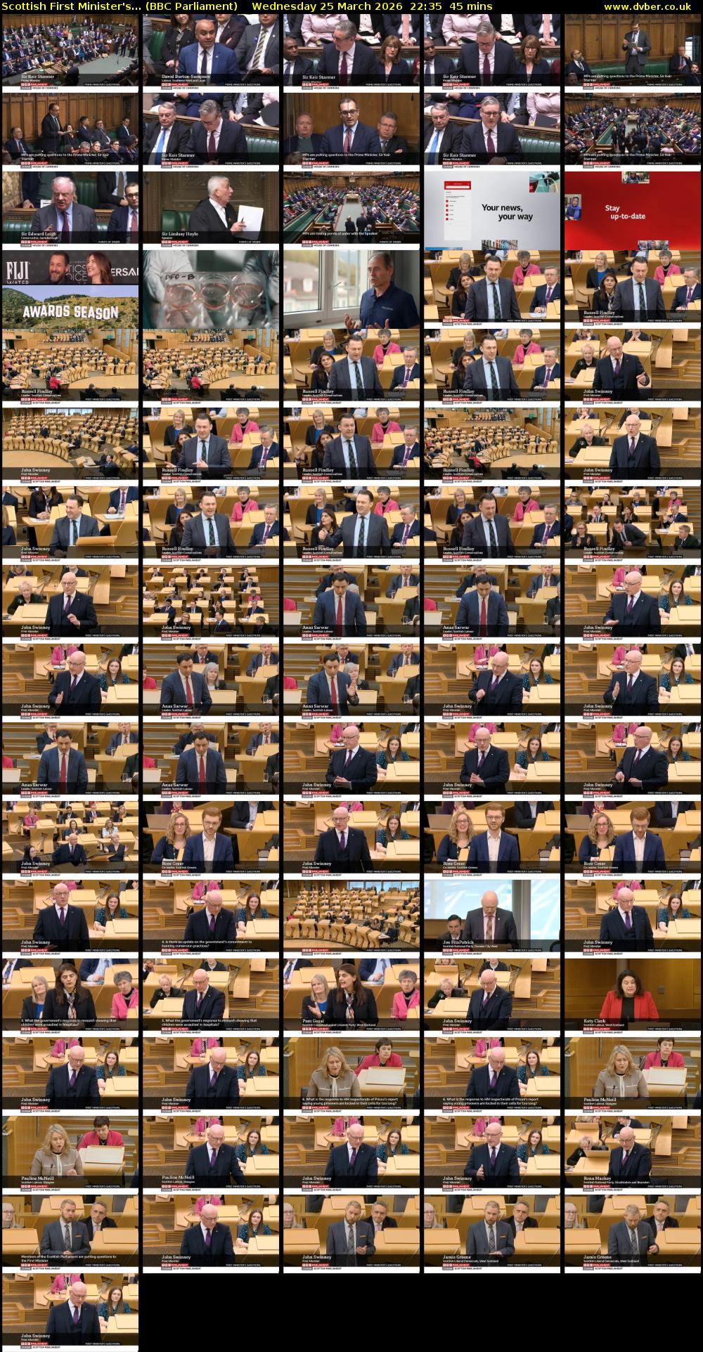 Scottish First Minister's... (BBC Parliament) Wednesday 25 March 2026 22:35 - 23:20