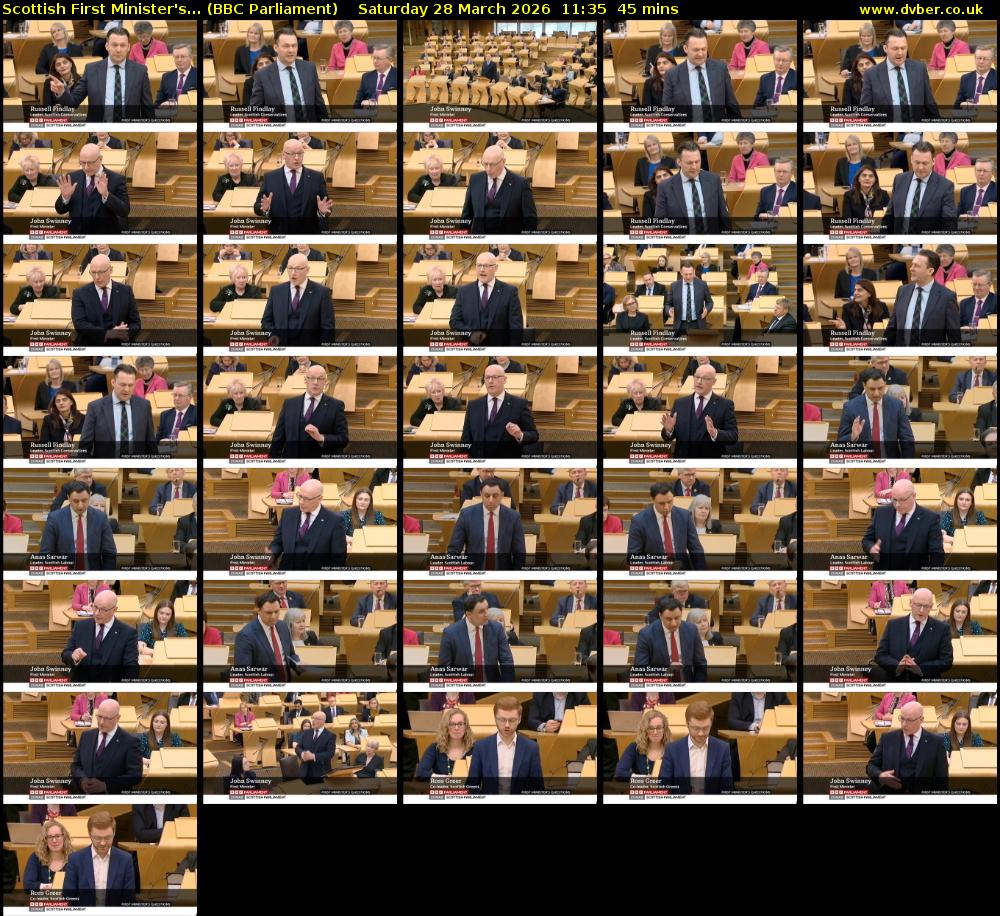 Scottish First Minister's... (BBC Parliament) Saturday 28 March 2026 11:35 - 12:20