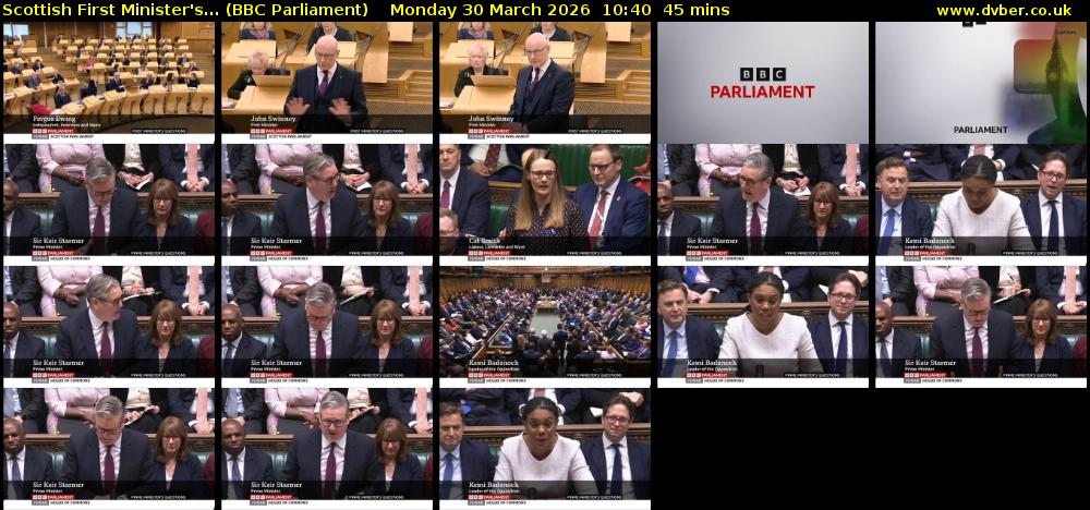 Scottish First Minister's... (BBC Parliament) Monday 30 March 2026 10:40 - 11:25