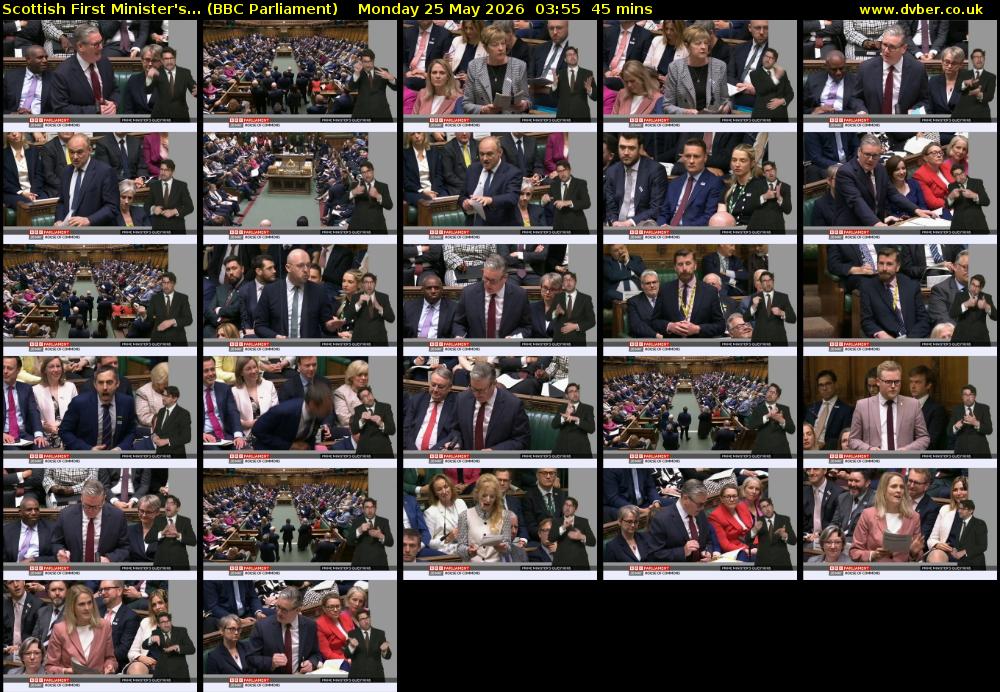 Scottish First Minister's... (BBC Parliament) Monday 25 May 2026 03:55 - 04:40