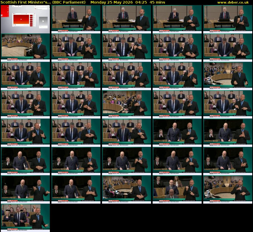 Scottish First Minister's... (BBC Parliament) Monday 25 May 2026 04:25 - 05:10