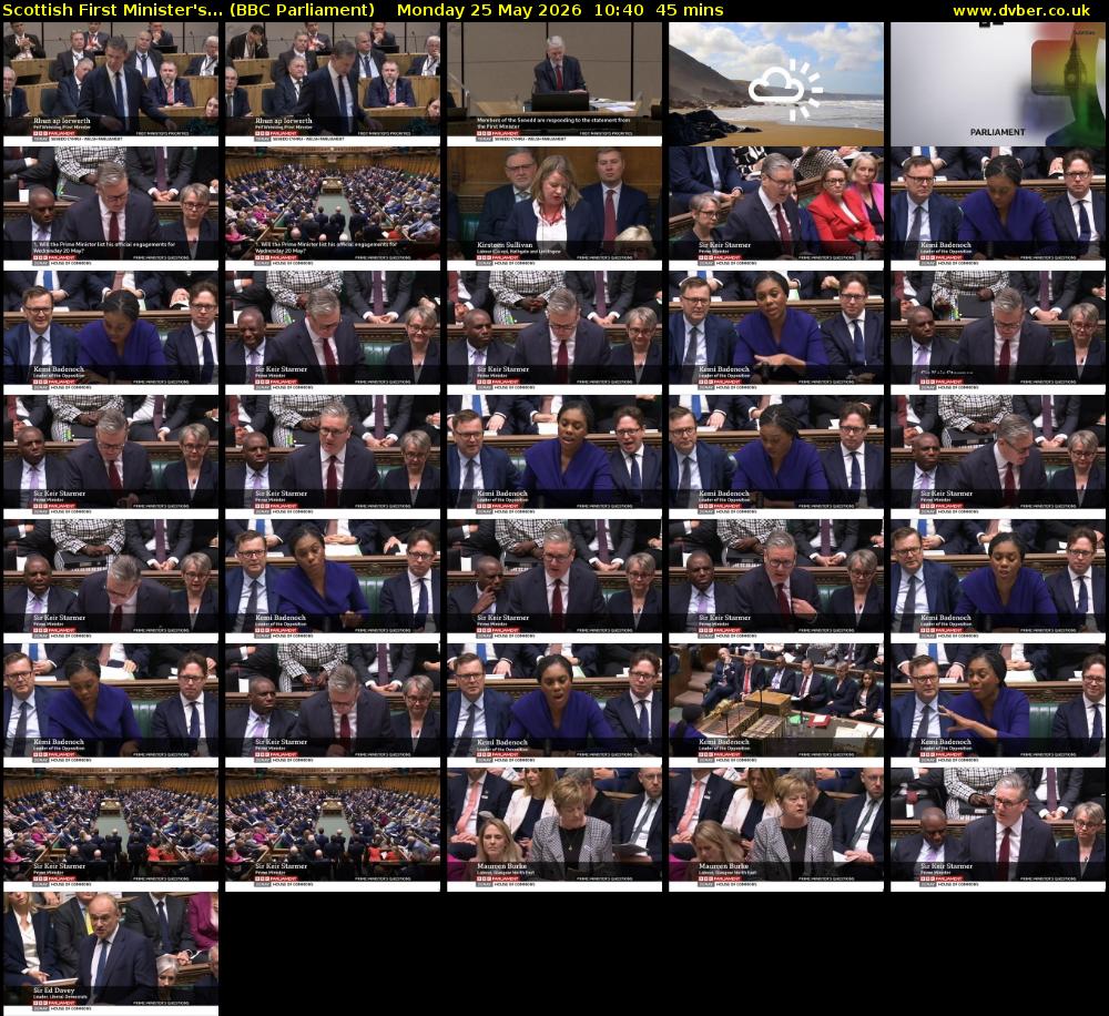 Scottish First Minister's... (BBC Parliament) Monday 25 May 2026 10:40 - 11:25